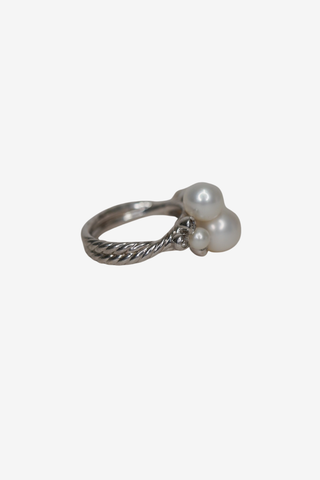 David Yurman Cultured Pearl & Diamond Cluster Ring