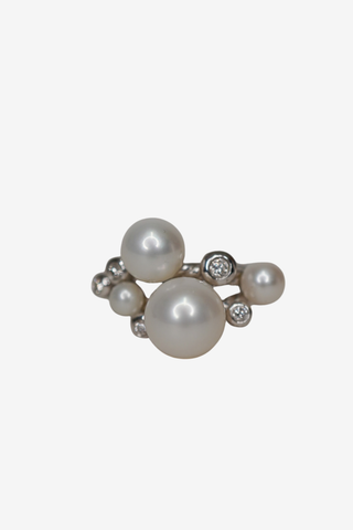 David Yurman Cultured Pearl & Diamond Cluster Ring