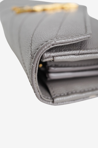 Saint Laurent Dark Grey Wallet - Designer Handbags at The Find Luxury Resale - Vancouver, Canada