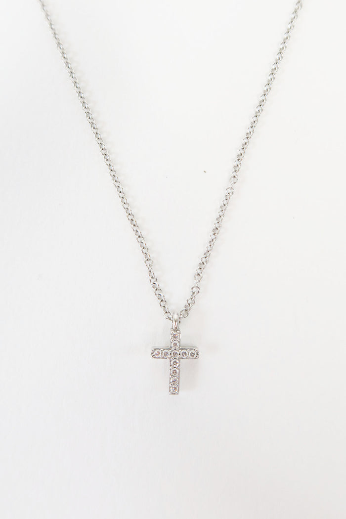 Tiffany & Co. Tiffany Small Diamond Metro Cross Necklace