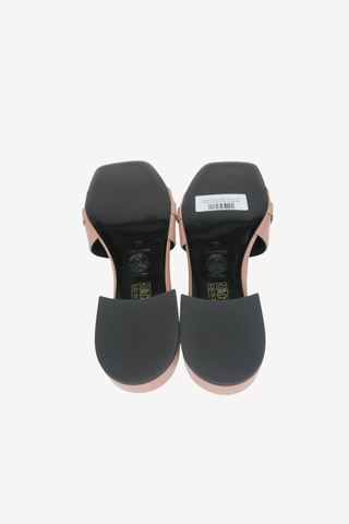 Versace Beige Patent Slides sz 40
