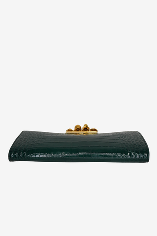 Alexander McQueen Green Embossed Clutch