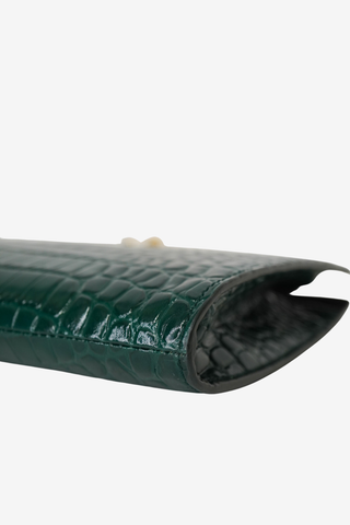 Alexander McQueen Green Embossed Clutch