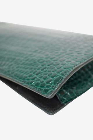 Alexander McQueen Green Embossed Clutch