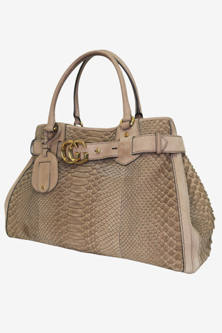 Gucci Double G Python Tote - Designer Handbags at The Find Luxury Resale - Vancouver, Canada