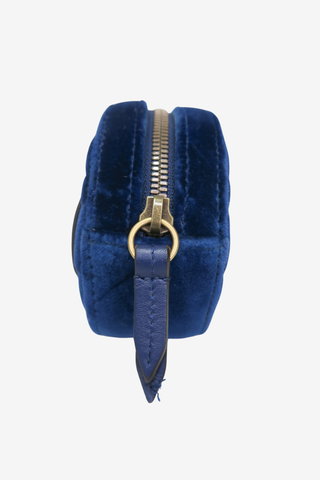 Gucci Blue Velvet Marmont Belt Bag
