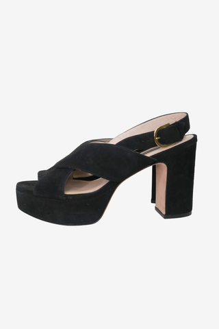 Stuart Weitzman Suede Sandals sz 7.5 - Designer sandals at The Find Luxury Resale - Vancouver, Canada