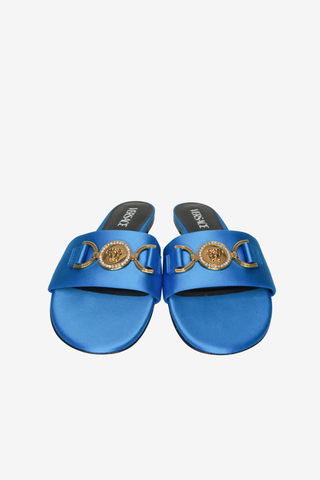 Versace Blue Satin Sandals sz 38