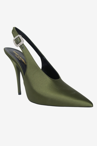 Saint Laurent Satin Pump sz 39.5 - Designer pumps at The Find Luxury Resale - Vancouver, Canada