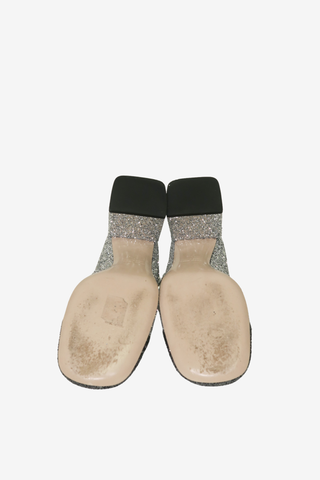 Miu Miu Glitter Chain-Link Accents Pumps sz 37.5 - Designer shoes at The Find Luxury Resale - Vancouver, Canada