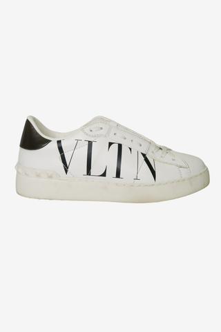 Valentino Rockstud Accents Leather Sneakers - Designer shoes at The Find Luxury Resale - Vancouver, Canada