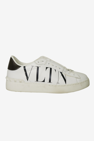 Valentino Rockstud Accents Leather Sneakers - Designer shoes at The Find Luxury Resale - Vancouver, Canada