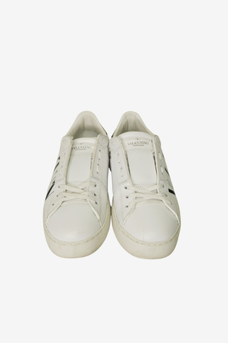Valentino Rockstud Accents Leather Sneakers - Designer shoes at The Find Luxury Resale - Vancouver, Canada