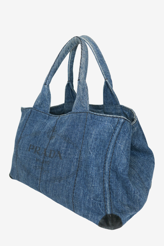 Prada Blue Denim Gardener's Bag - Designer handbag at The Find Luxury Resale - Vancouver, Canada