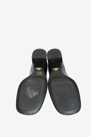 Prada Metal Triangle Leather Loafers sz 38 - Designer Loafer at The Find Luxury Resale - Vancouver, Canada