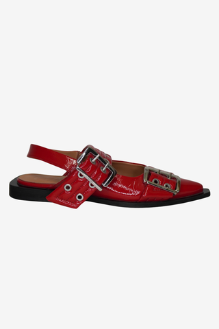 Ganni Buckle Ballerina Flats sz 38