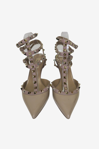 Valentino Beige Patent Rockstud Pumps sz 39 - Designer pumps at The Find Luxury Resale - Vancouver, Canada