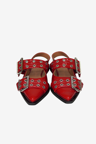 Ganni Buckle Ballerina Flats sz 38 - Designer Flats at The Find Luxury Resale - Vancouver, Canada