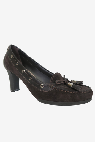 Ferragamo Sude Pumps sz 8 - Designer at The Find Luxury Resale - Vancouver, Canada