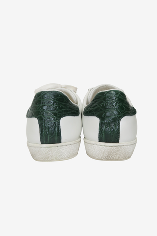 Gucci Web Accent Leather Sneakers sz 37 - Designer sneakers at The Find Luxury Resale - Vancouver, Canada
