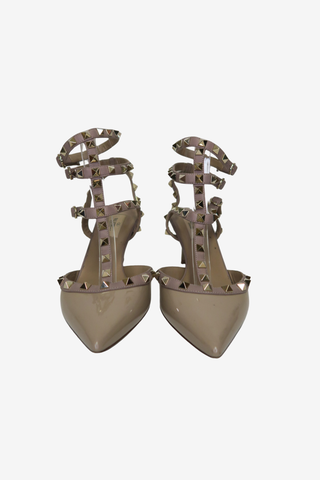 Valentino Beige Patent Rockstud Pumps sz 39 - Designer pumps at The Find Luxury Resale - Vancouver, Canada
