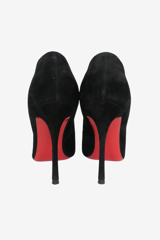 Christian Louboutin Suede Crystal Embellishment Pumps Sz 37 - Designer shoes at The Find Luxury Resale - Vancouver, Canada