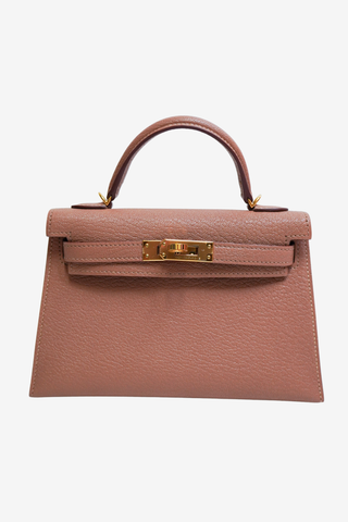 Hermès Quebracho Chèvre Mini Kelly 20 II Gold Hardware - Designer Handbags at The Find Luxury Resale - Vancouver, Canada