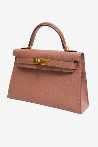 Hermès Quebracho Chèvre Mini Kelly 20 II Gold Hardware - Designer Handbags at The Find Luxury Resale - Vancouver, Canada