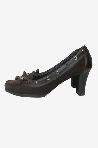 Ferragamo Sude Pumps sz 8 - Designer at The Find Luxury Resale - Vancouver, Canada