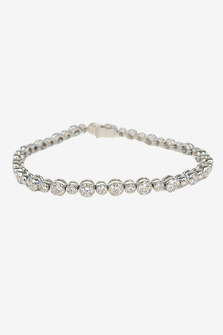 Tiffany & Co. Platinum 3.60ctw Diamond Jazz Tennis Bracelet - Designer Bracelet at The Find Luxury Resale - Vancouver, Canada