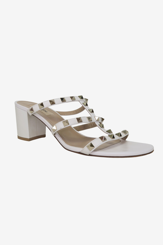 Valentino Rockstud White Sandals sz 40 - Designer pumps at The Find Luxury Resale - Vancouver, Canada