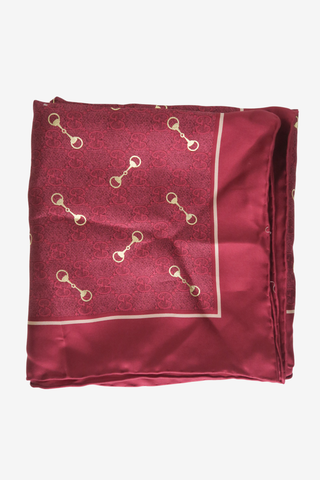 Gucci Burgundy Horsebit Scarf - Designer scarf at The Find Luxury Resale - Vancouver, Canada