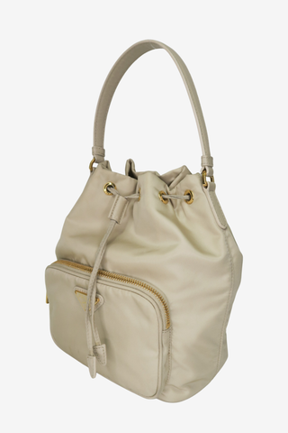 Prada Tessuto Nylon Bucket Bag - Designer Handbags at The Find Luxury Resale - Vancouver, Canada
