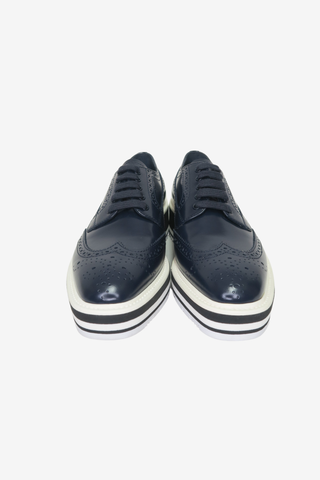 Prada Blue Platform Oxfords sz 37.5 - Designer Loafers at The Find Luxury Resale - Vancouver, Canada