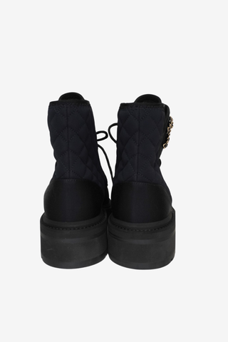Chanel Quilted Nylon Combat Boots sz 41 - Designer boots at The Find Luxury Resale - Vancouver, Canada
