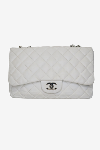Chanel White Classic Flap Bag - Designer handbag at The Find Luxury Resale - Vancouver, Canada
