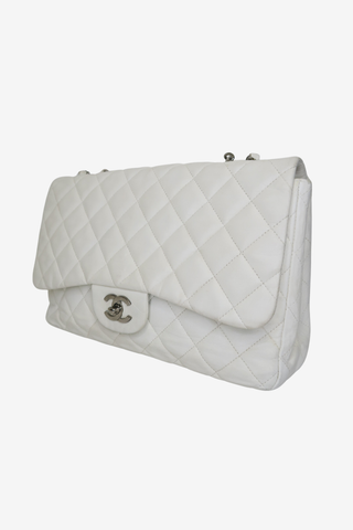 Chanel White Classic Flap Bag - Designer handbag at The Find Luxury Resale - Vancouver, Canada