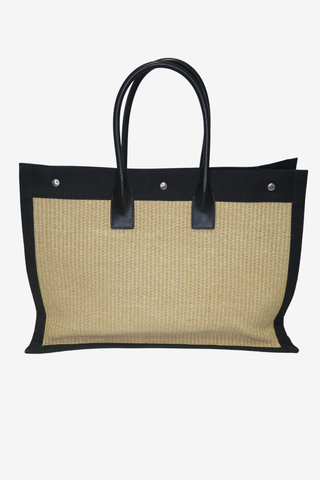 Saint Laurent Raffia Rive Gauche Tote - Designer Handbags at The Find Luxury Resale - Vancouver, Canada