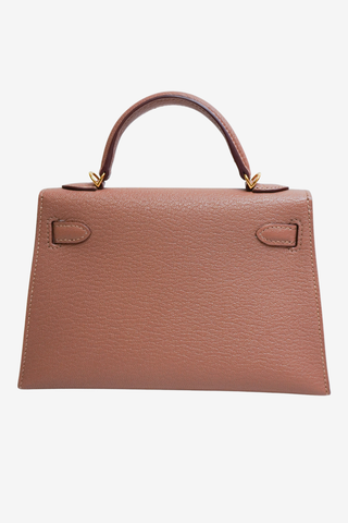 Hermès Quebracho Chèvre Mini Kelly 20 II Gold Hardware - Designer Handbags at The Find Luxury Resale - Vancouver, Canada
