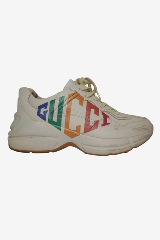 Gucci Rhyton Rainbow Logo Sneakers sz 38 - Designer shoes at The Find Luxury Resale - Vancouver, Canada