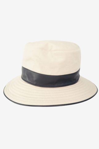 Hermès Leather-Trimmed Bucket Hat - Designer Hats at The Find Luxury Resale - Vancouver, Canada