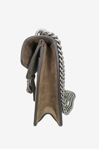 Gucci Beige Suede/Leather Mini Dionysus Chain Shoulder Bag - Designer Handbags at The Find Luxury Resale - Vancouver, Canada