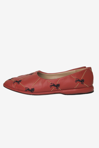 Chloe Horse Embroidery Ballet Flats sz 37.5 - Designer Flats at The Find Luxury Resale - Vancouver, Canada