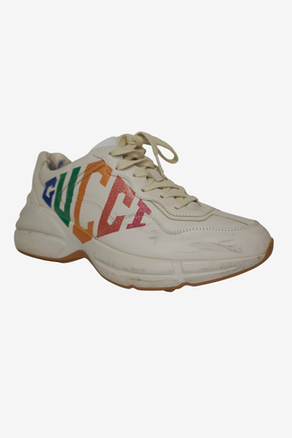 Gucci Rhyton Rainbow Logo Sneakers sz 38 - Designer shoes at The Find Luxury Resale - Vancouver, Canada