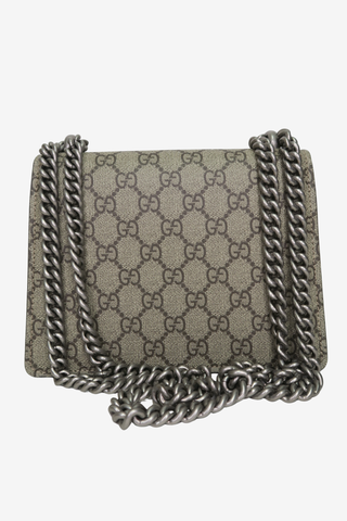 Gucci Beige Suede/Leather Mini Dionysus Chain Shoulder Bag - Designer Handbags at The Find Luxury Resale - Vancouver, Canada