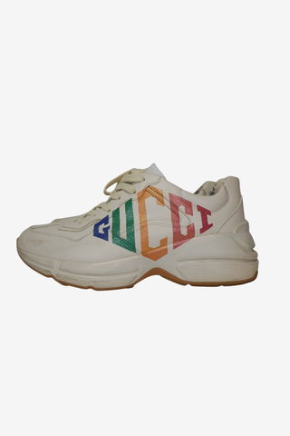 Gucci Rhyton Rainbow Logo Sneakers sz 38 - Designer shoes at The Find Luxury Resale - Vancouver, Canada