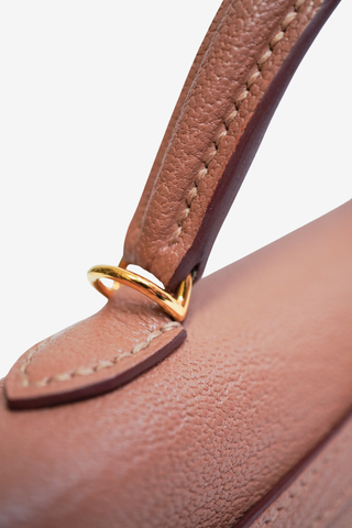 Hermès Quebracho Chèvre Mini Kelly 20 II Gold Hardware - Designer Handbags at The Find Luxury Resale - Vancouver, Canada