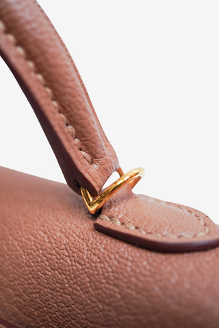 Hermès Quebracho Chèvre Mini Kelly 20 II Gold Hardware - Designer Handbags at The Find Luxury Resale - Vancouver, Canada