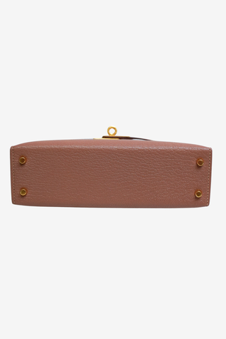 Hermès Quebracho Chèvre Mini Kelly 20 II Gold Hardware - Designer Handbags at The Find Luxury Resale - Vancouver, Canada