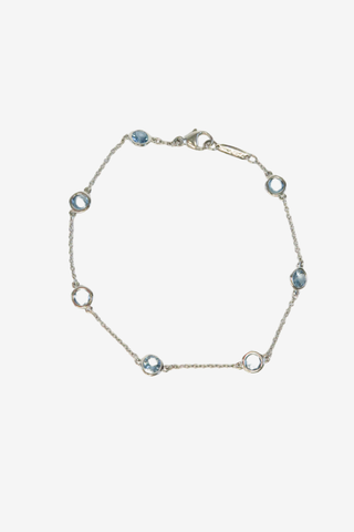 Tiffany & Co. Platinum Elsa Peretti Aquamarine Colour by the Yard Bracelet - Designer Bracelet at The Find Luxury Resale - Vancouver, Canada